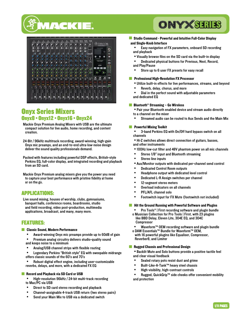 Image de la première page du manuel de l'appareil Onyx 12
