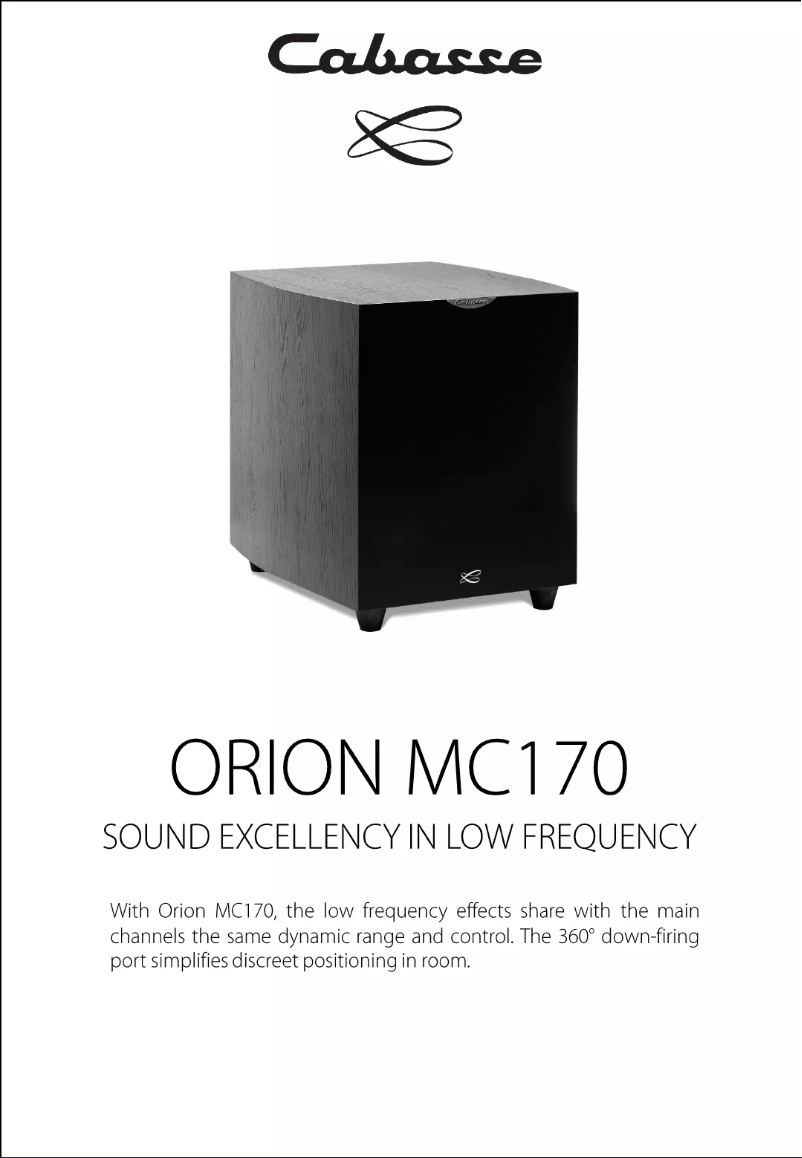 Page 1 de la notice Fiche technique Cabasse Orion MC170