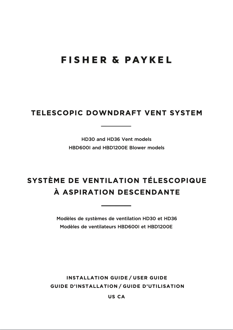 Page n°1 - Manuel utilisateur Fisher & Paykel HBD600I
