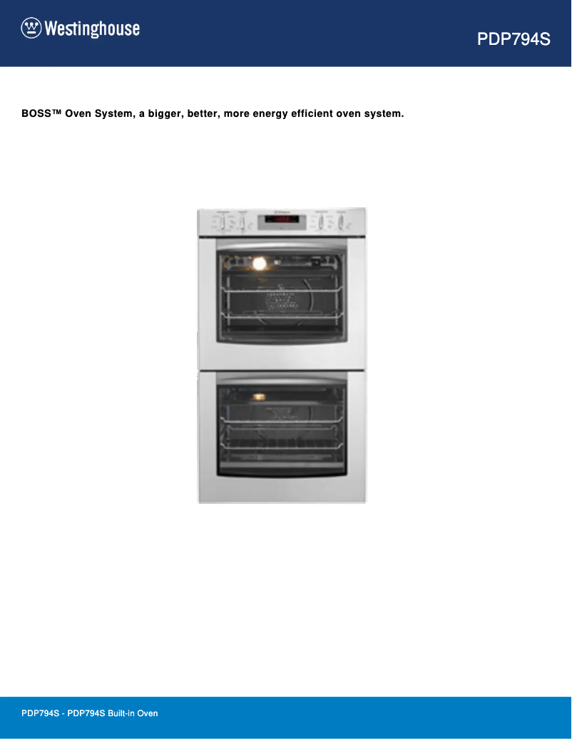 Page 1 de la notice Fiche technique Westinghouse PDP794S