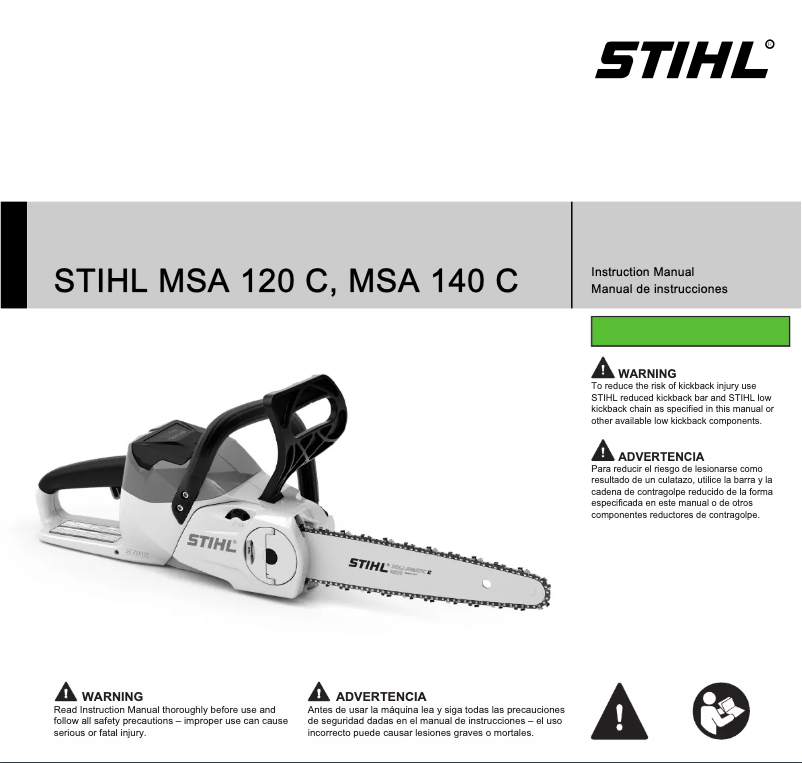 Page n°1 - Manuel utilisateur Stihl MSA 140 C-BQ