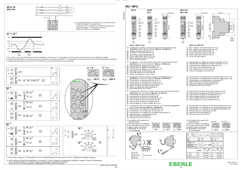 Page 1 de la notice Manuel utilisateur Eberle MFUL 80