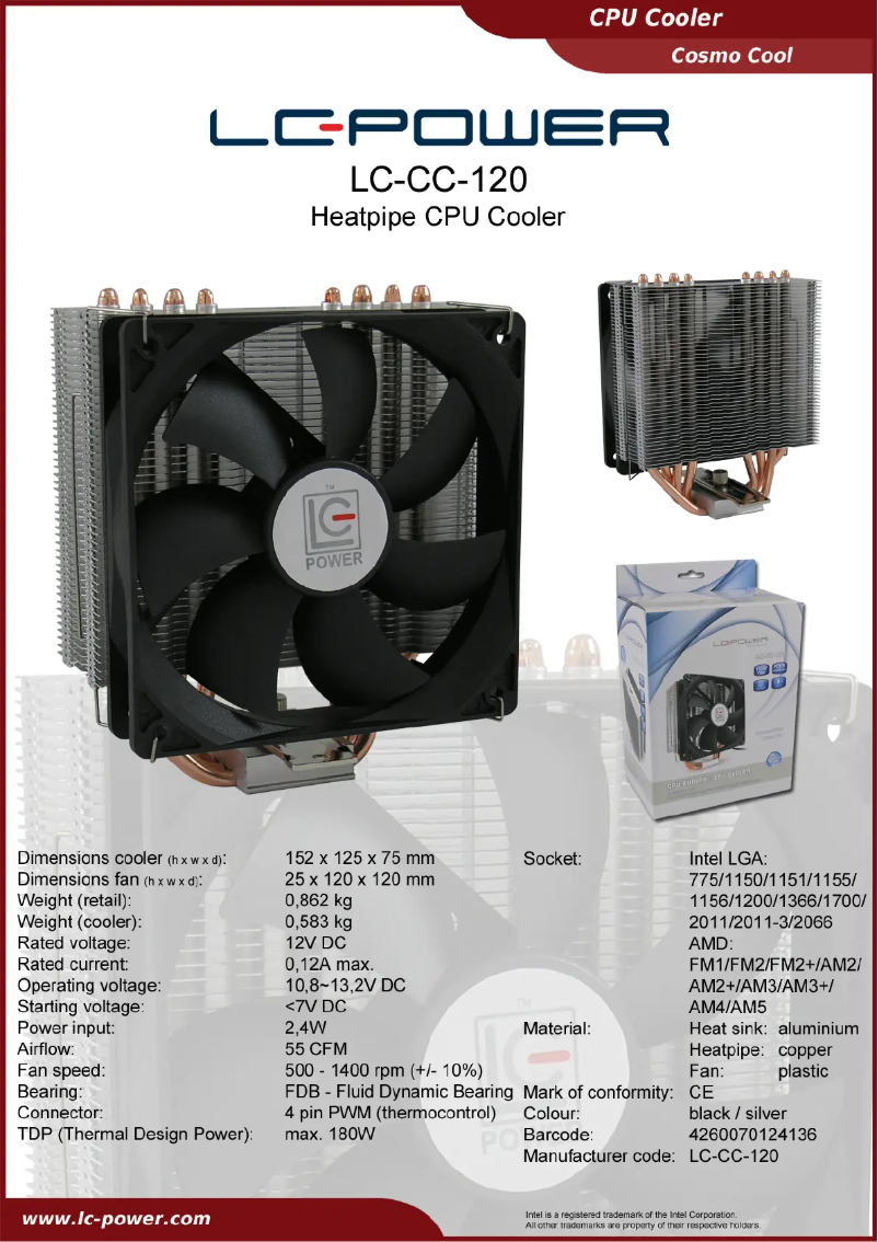 Page n°1 - Manuel utilisateur LC-Power LC-CC-120