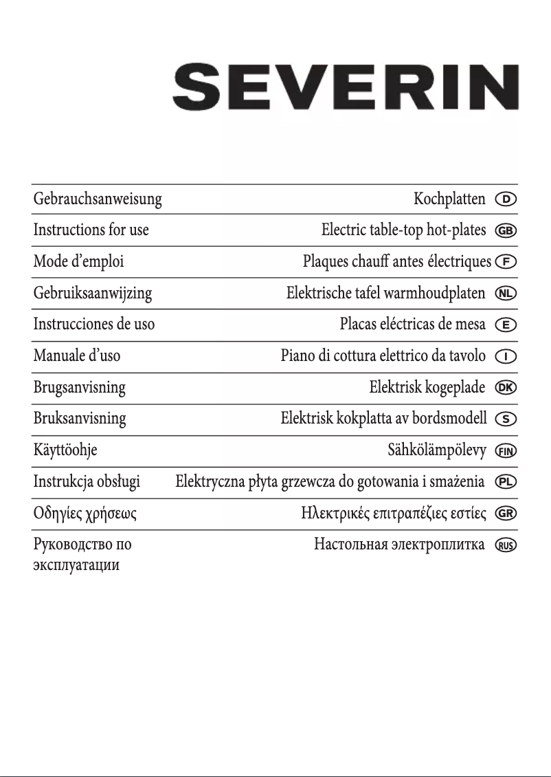 Page 1 de la notice Manuel utilisateur Severin KP 1056