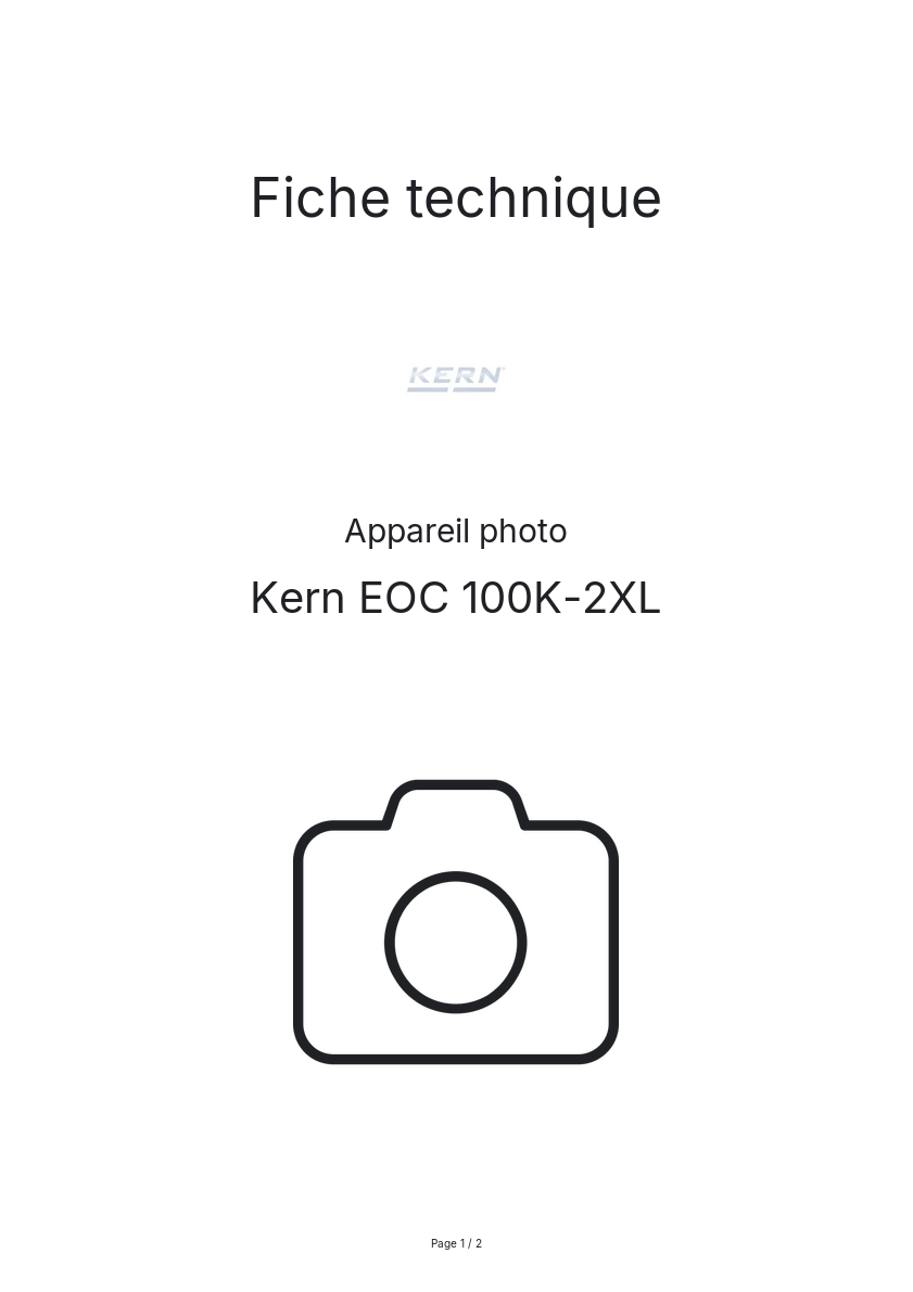 Image de la première page du manuel de l'appareil EOC 100K-2XL