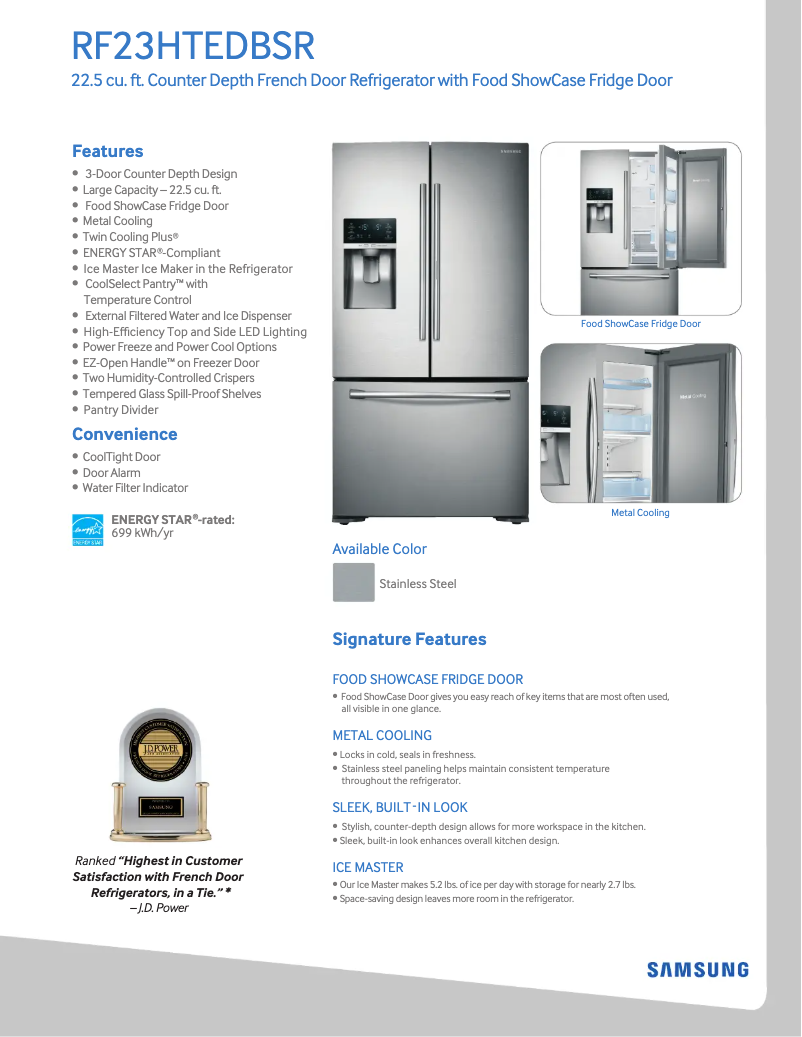 Image de la première page du manuel de l'appareil RF23HTEDB