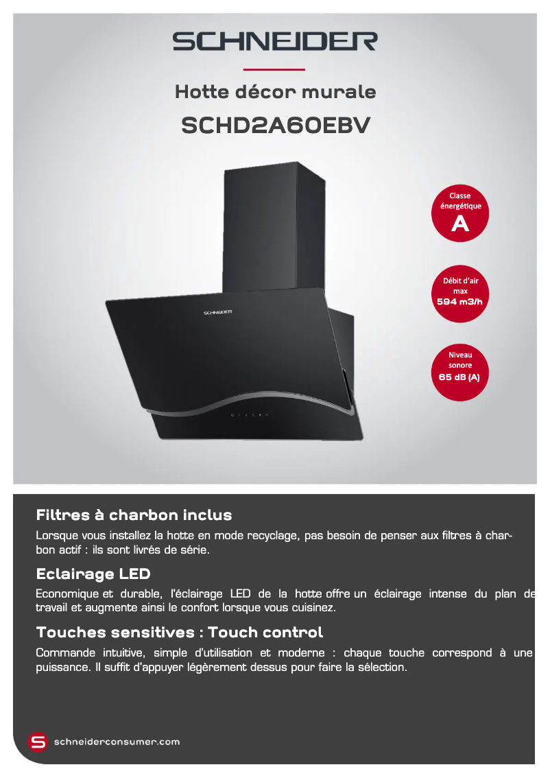 Page 1 de la notice Manuel utilisateur Schneider SCHD2A60EBV