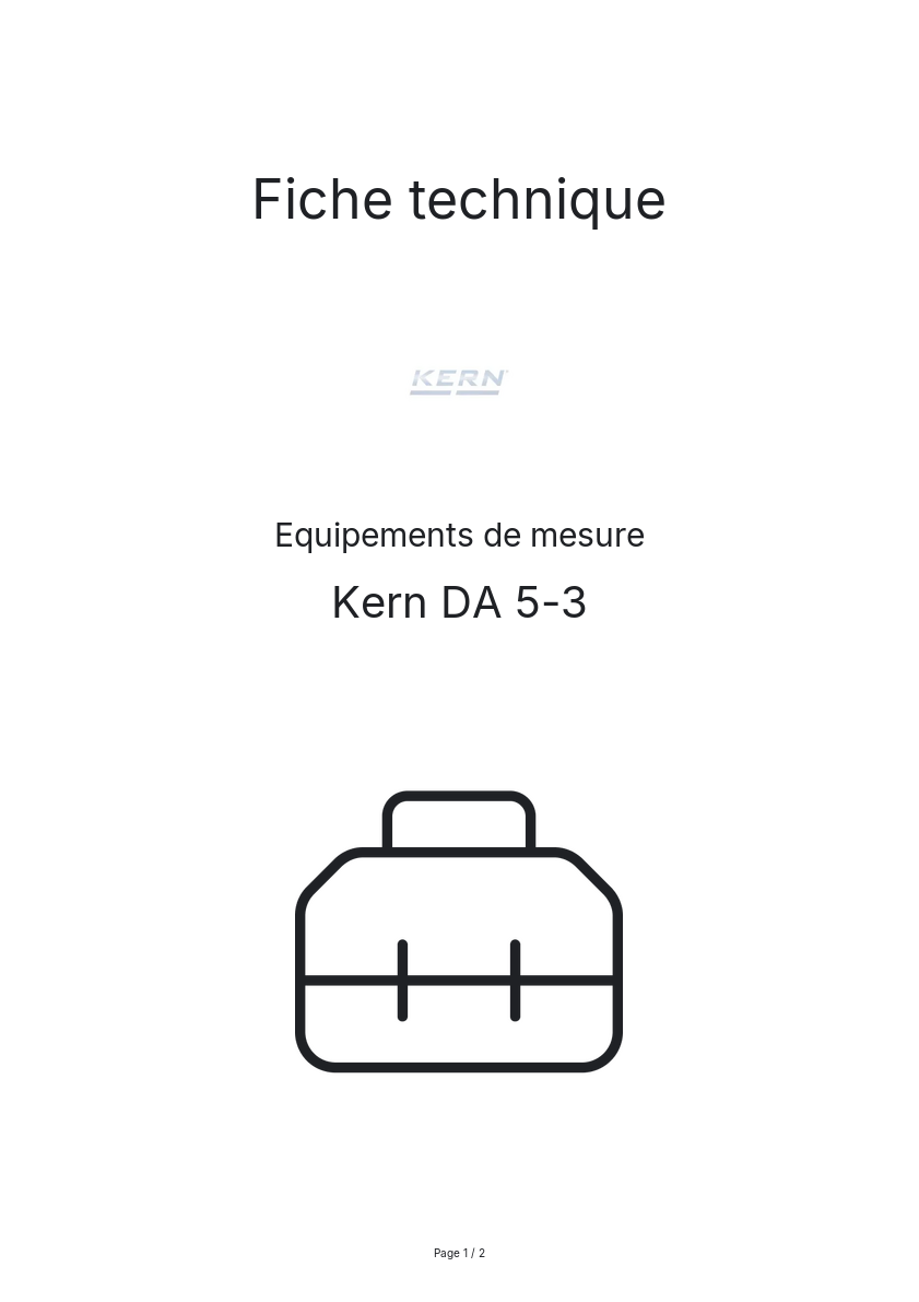 Image de la première page du manuel de l'appareil DA 5-3