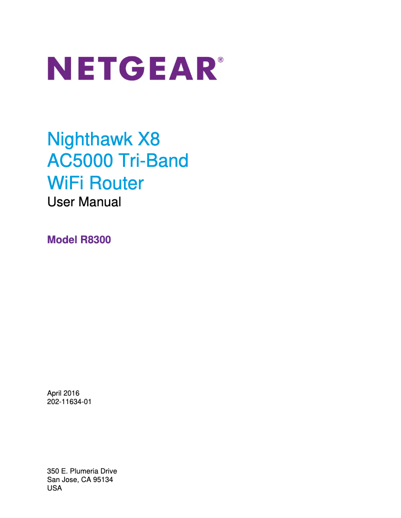 Page n°1 - Manuel utilisateur Netgear Nighthawk X8 R8300