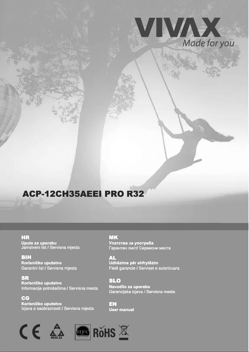 Image de la première page du manuel de l'appareil ACP-12CH35AEEI R32 PRO