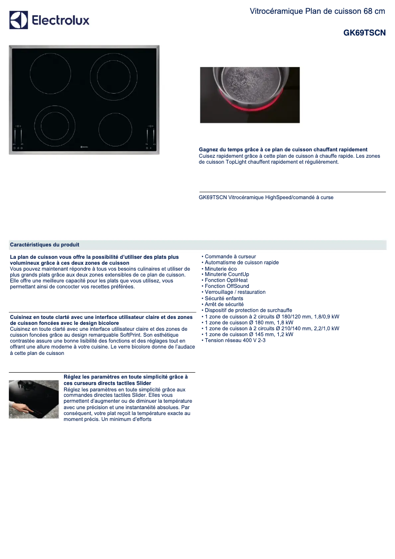 Image de la première page du manuel de l'appareil GK69TSCN