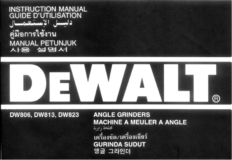 Page 1 de la notice Manuel utilisateur DeWalt DW806
