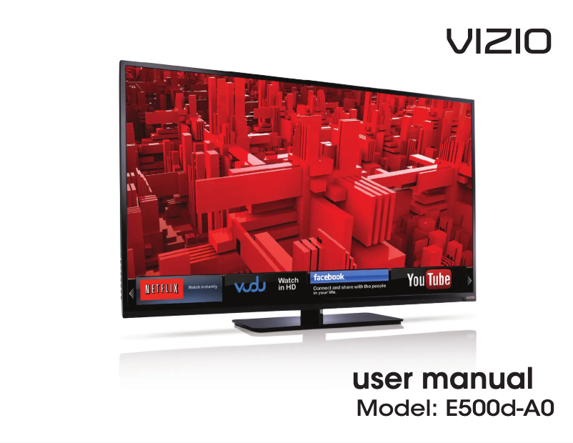 Page 1 de la notice Manuel utilisateur VIZIO E500d-A0
