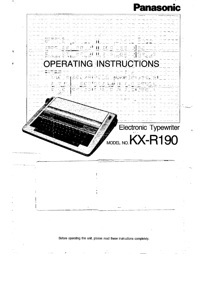 Image de la première page du manuel de l'appareil KX-R190
