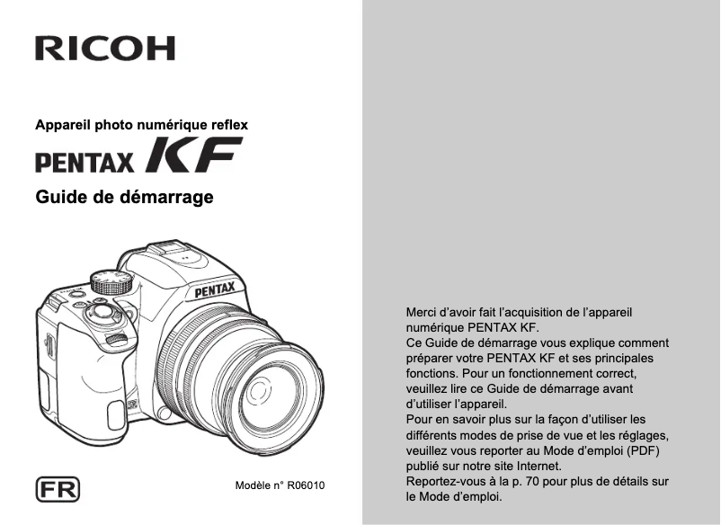 Página 1 del manual Manual de usuario Pentax KF