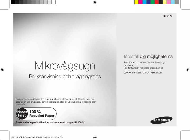 Page 1 de la notice Manuel utilisateur Samsung GE71M