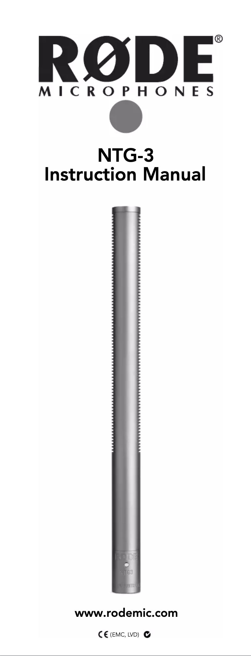 Page 1 de la notice Manuel utilisateur Røde NTG-3B