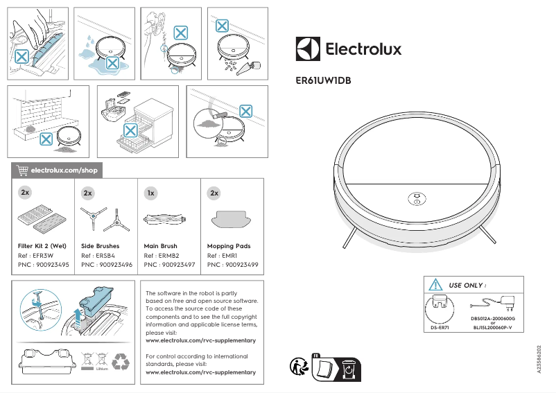 Page 1 de la notice Manuel utilisateur Electrolux Hygienic 600 ER61UW1DB