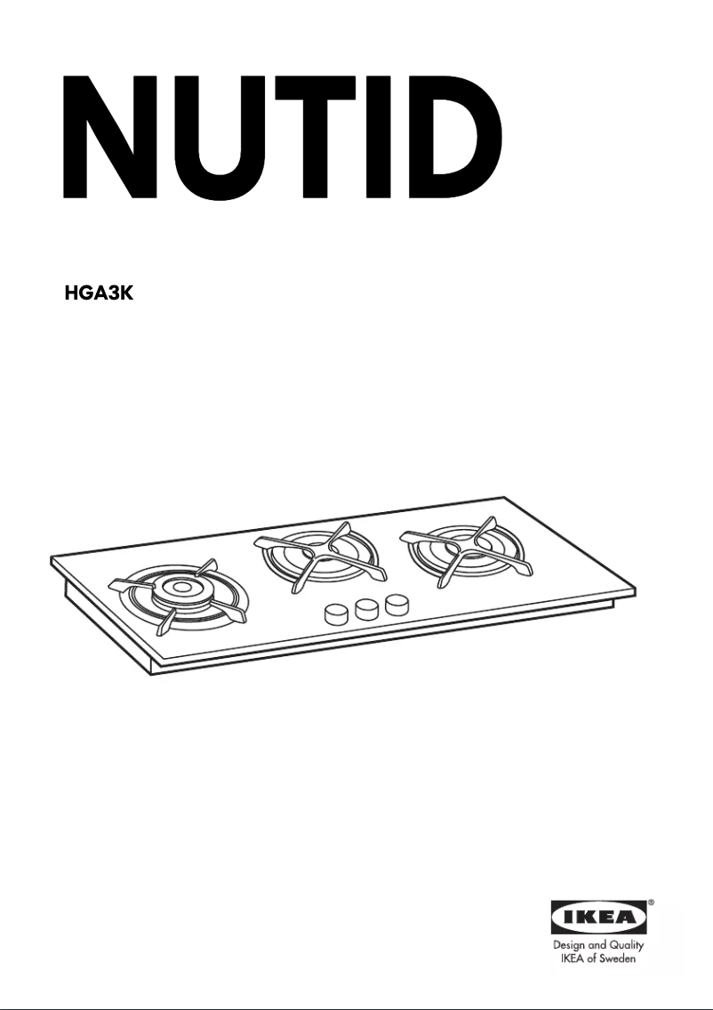 Page 1 de la notice Manuel utilisateur Ikea NUTID HGA3K