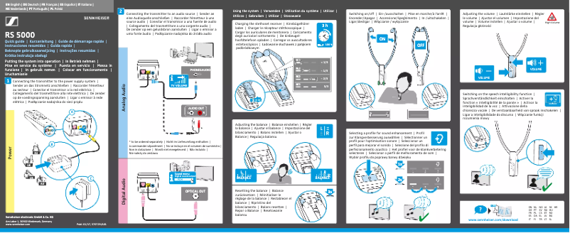 Page n°1 - Fiche technique Sennheiser RS 5000