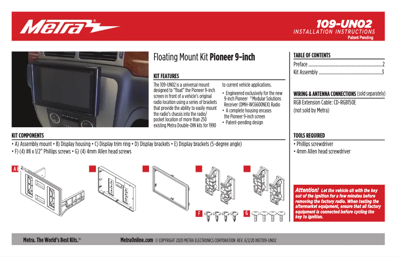 Image de la première page du manuel de l'appareil 109-UN02