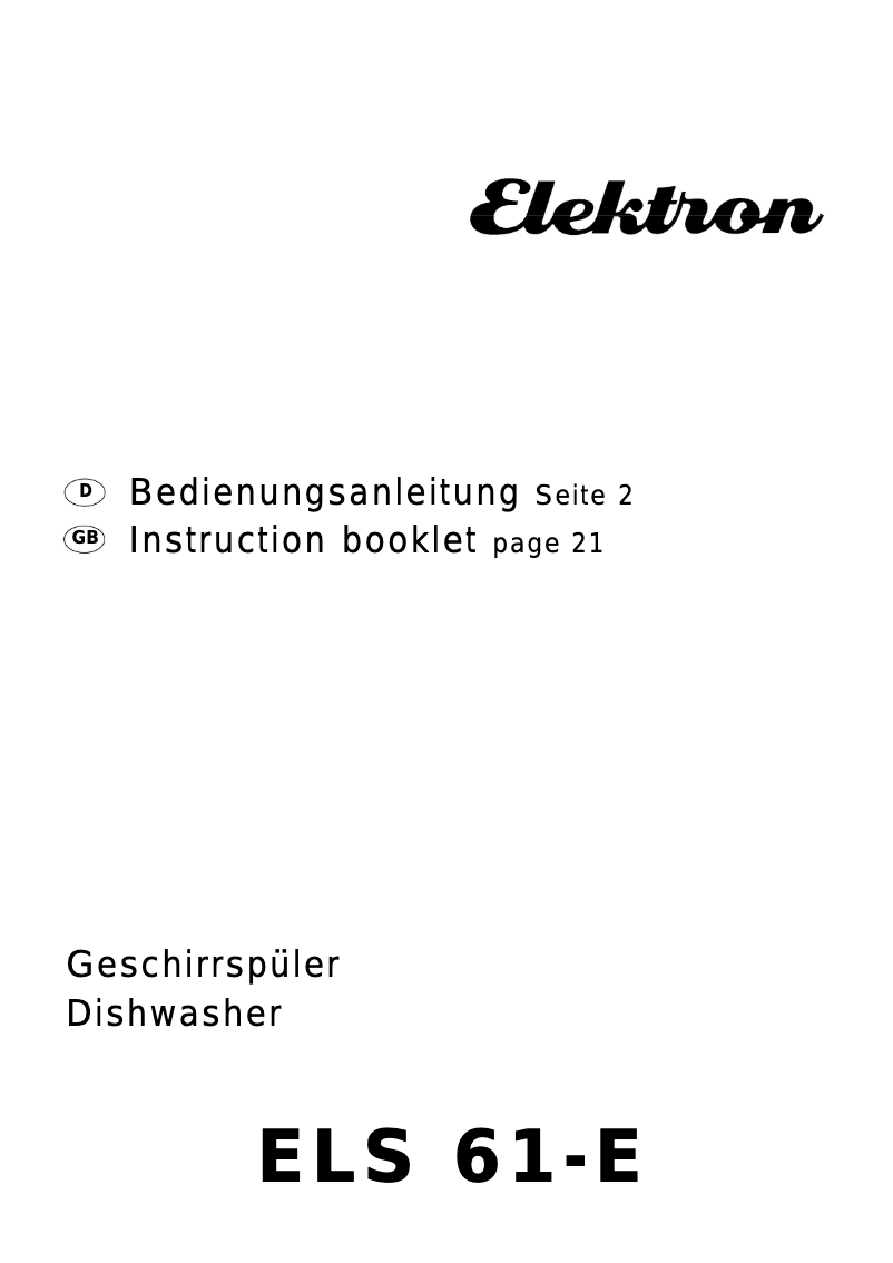 Page 1 of the manual User Manual Elektron ELS61-E