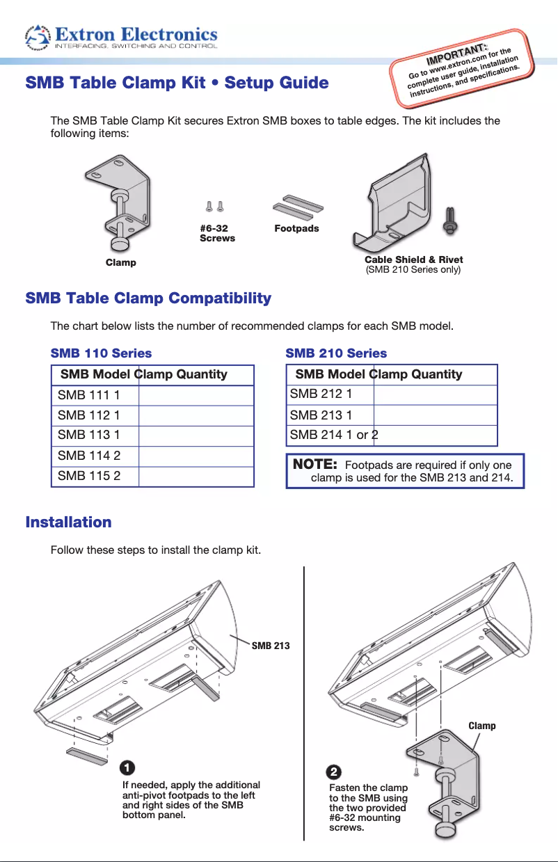 Page n°1 - Manuel utilisateur Extron 70-1160-12