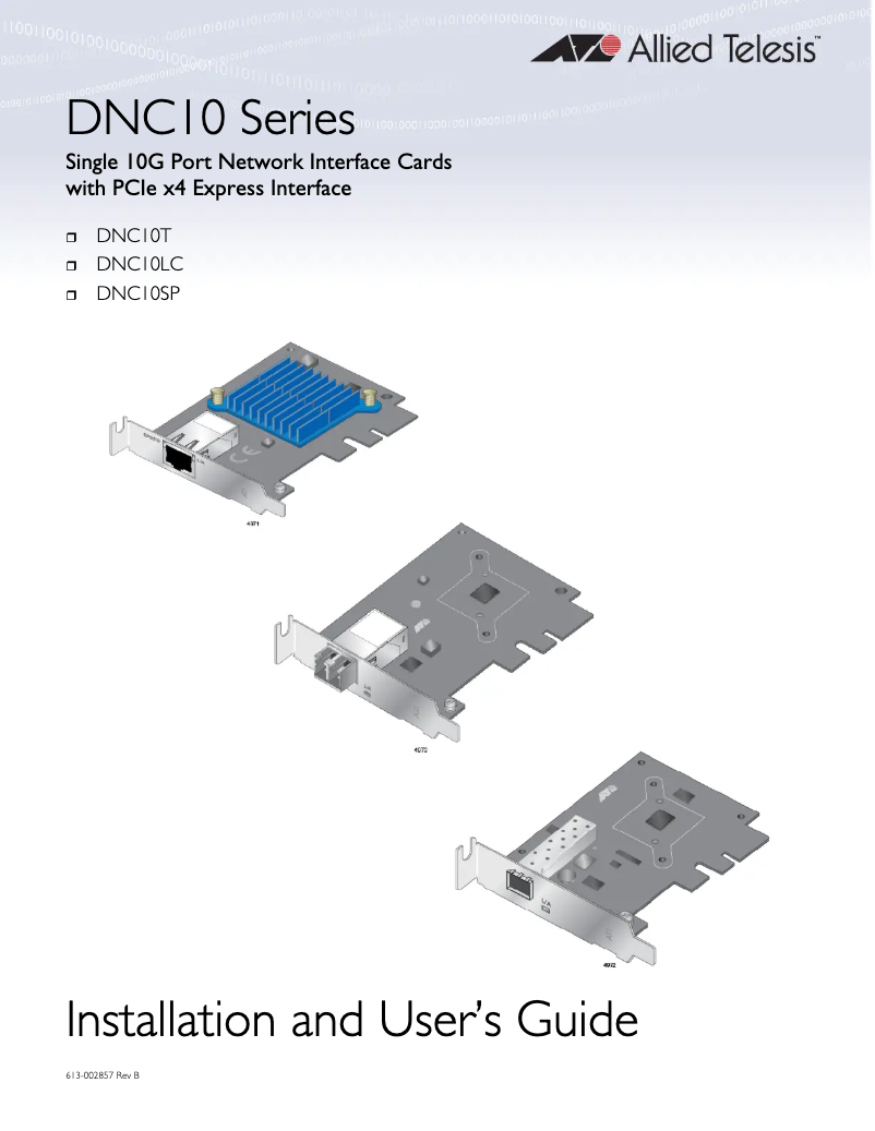 Page n°1 - Manuel utilisateur Allied Telesis DNC10LC