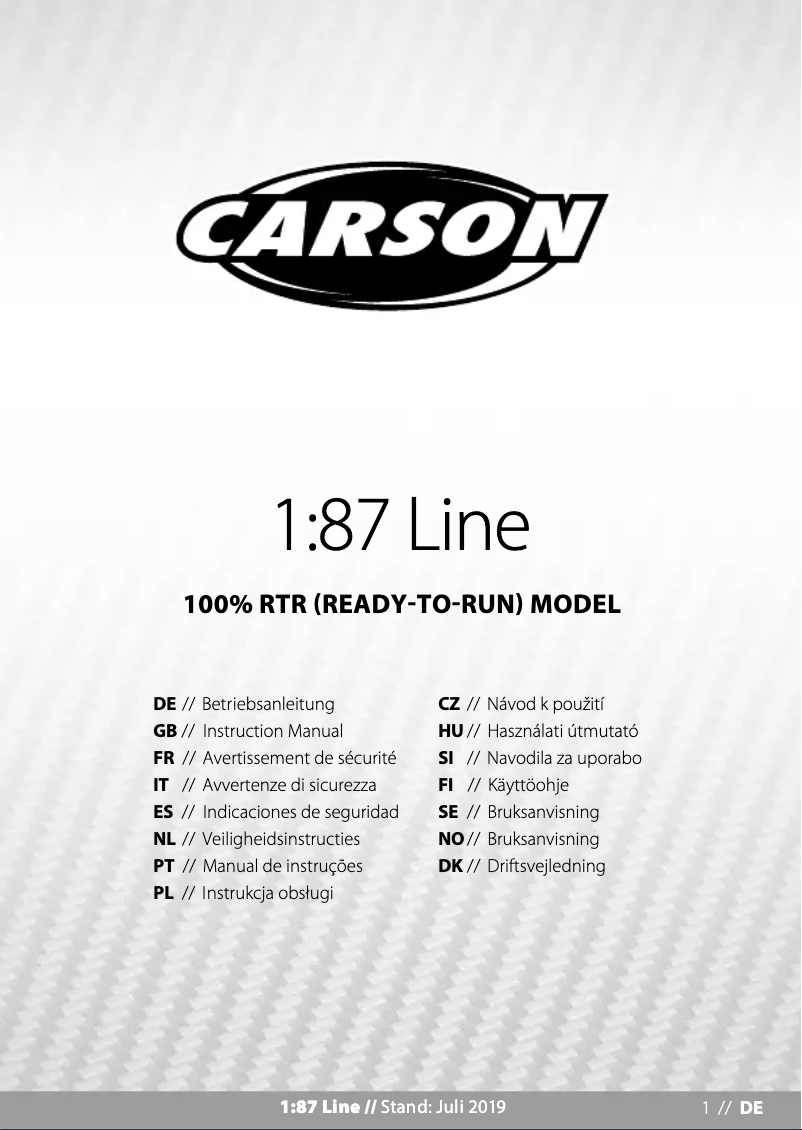 Page 1 de la notice Manuel utilisateur Carson VW T1 Van Fire Truck