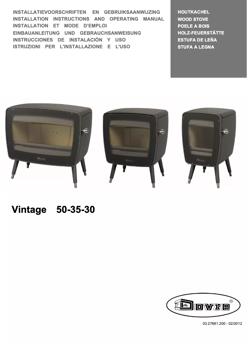 Page 1 de la notice Manuel utilisateur Dovre Vintage 30