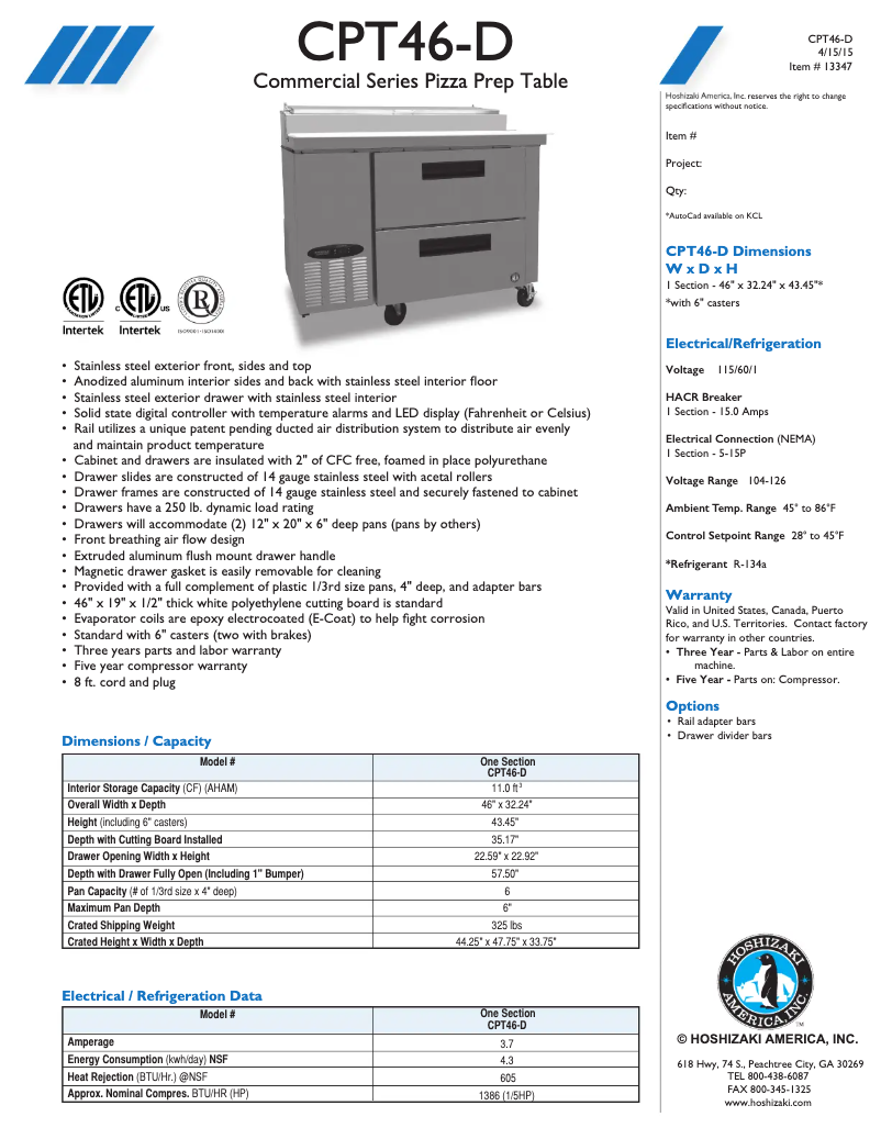 Image de la première page du manuel de l'appareil CPT46-D