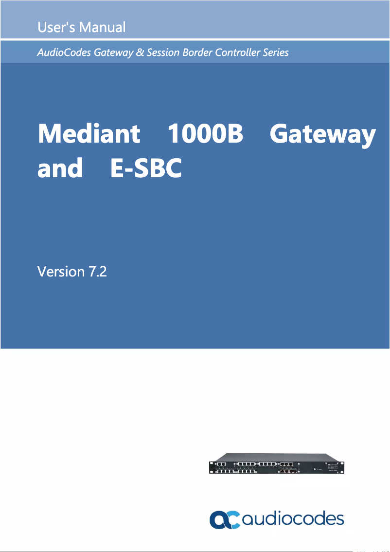 Page n°1 - Manuel utilisateur Audiocodes M1KB-D2-2AC