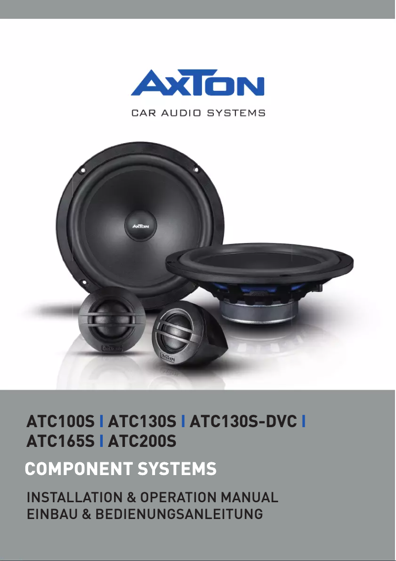 Page n°1 - Manuel utilisateur Axton ATC130S