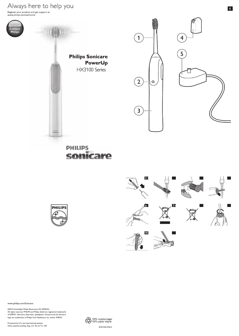 Page 1 of the manual User Manual Philips Sonicare PowerUp HX3110