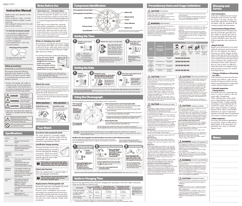 Página 1 del manual Manual de usuario Citizen CA0369-11E