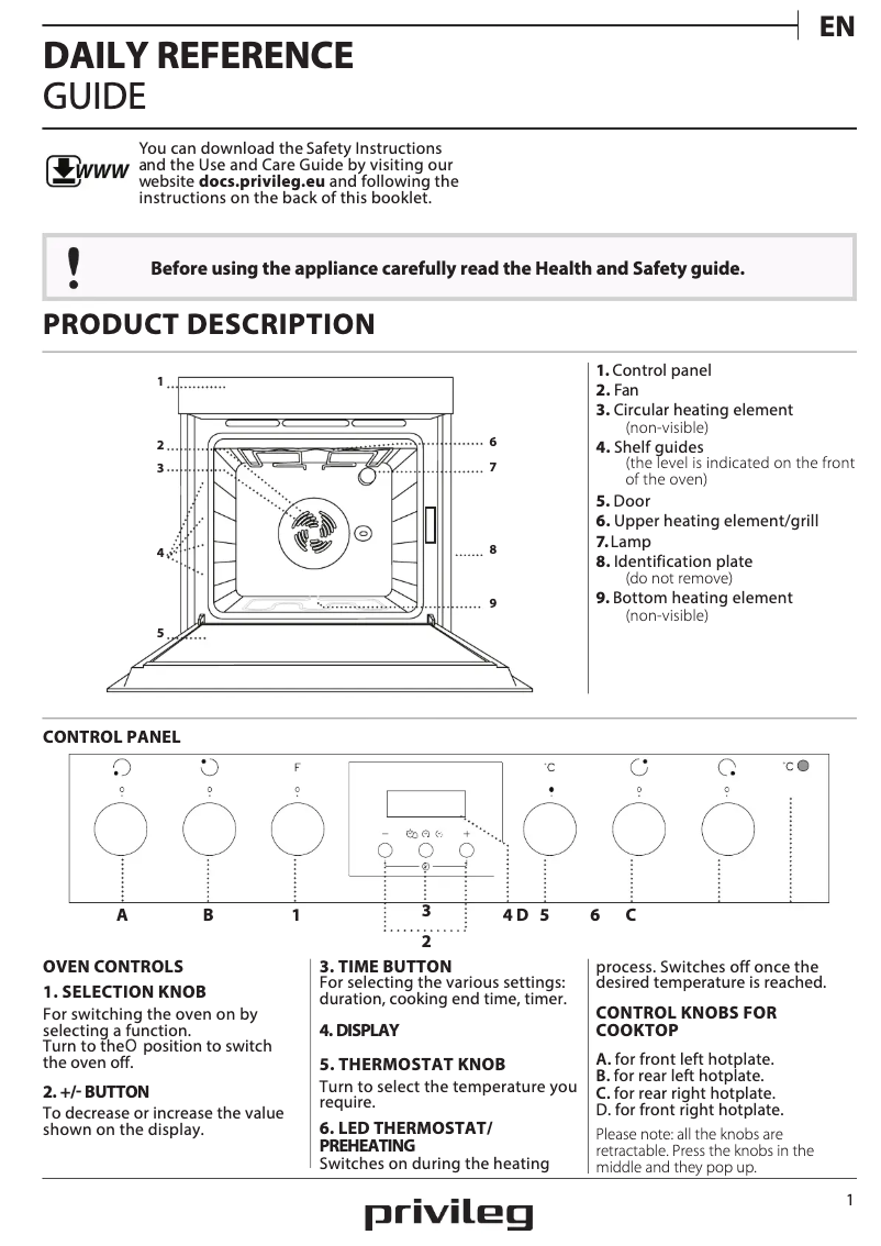 Página 1 del manual Manual de uso y mantenimiento Privileg PHVK3OH8VIN