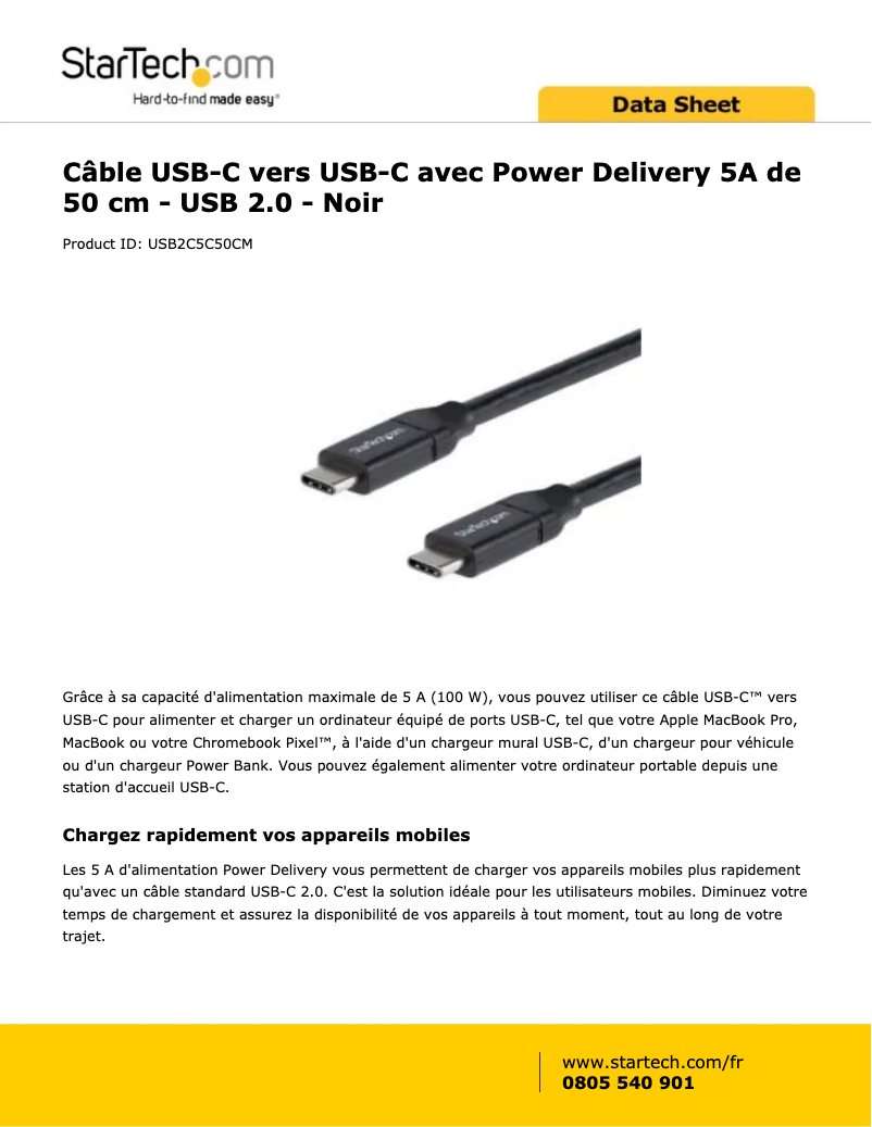 Página 1 del manual Manual de usuario StarTech.com USB2C5C50CM
