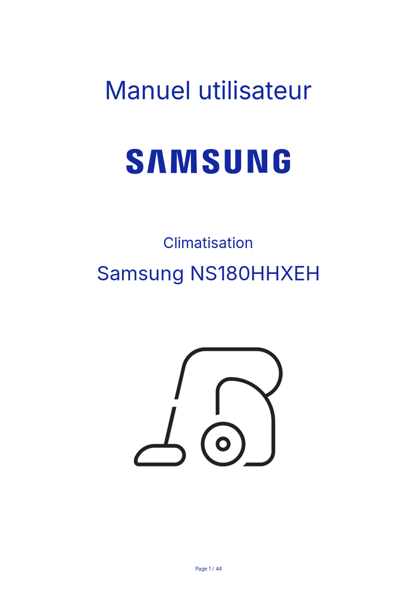 Page n°1 - Manuel utilisateur Samsung NS180HHXEH