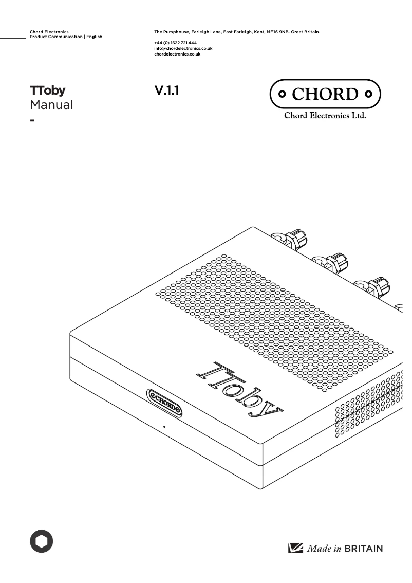 Page n°1 - Manuel utilisateur Chord TToby