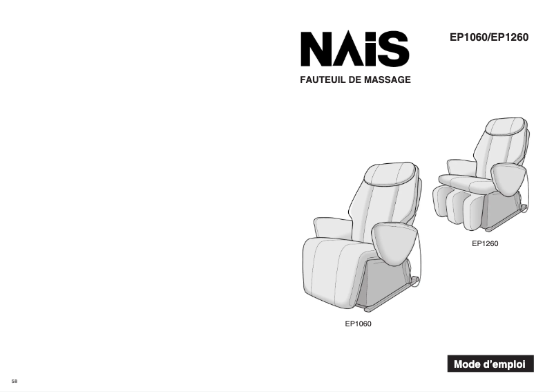 Page n°1 - Manuel utilisateur Panasonic EP1260
