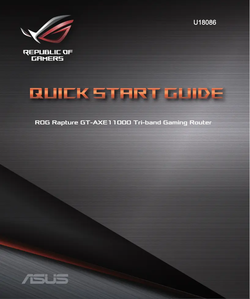 Page 1 de la notice Guide de démarrage rapide Asus ROG Rapture GT-AXE11000