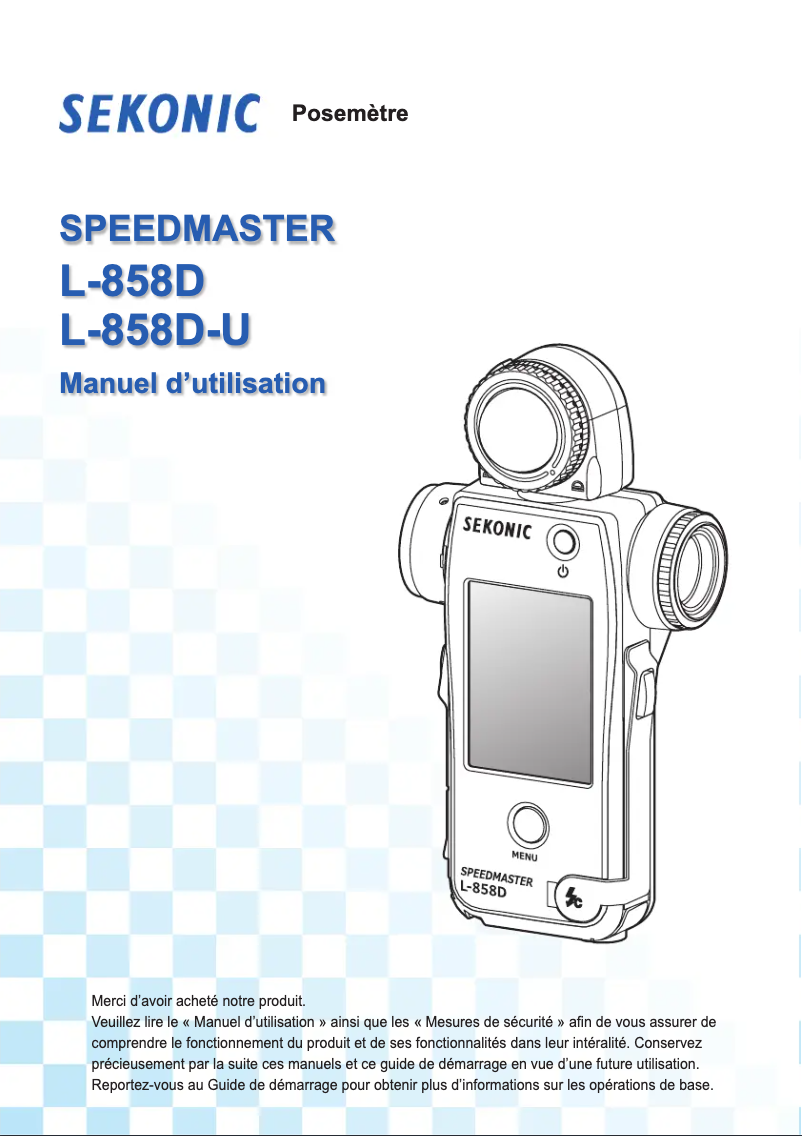 Page n°1 - Manuel utilisateur Sekonic Speedmaster L-858D-U