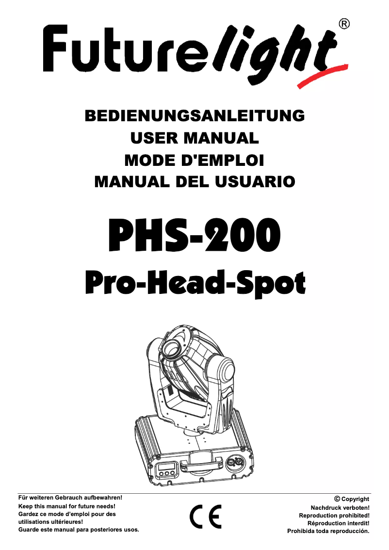 Page n°1 - Manuel utilisateur Futurelight PHS-200