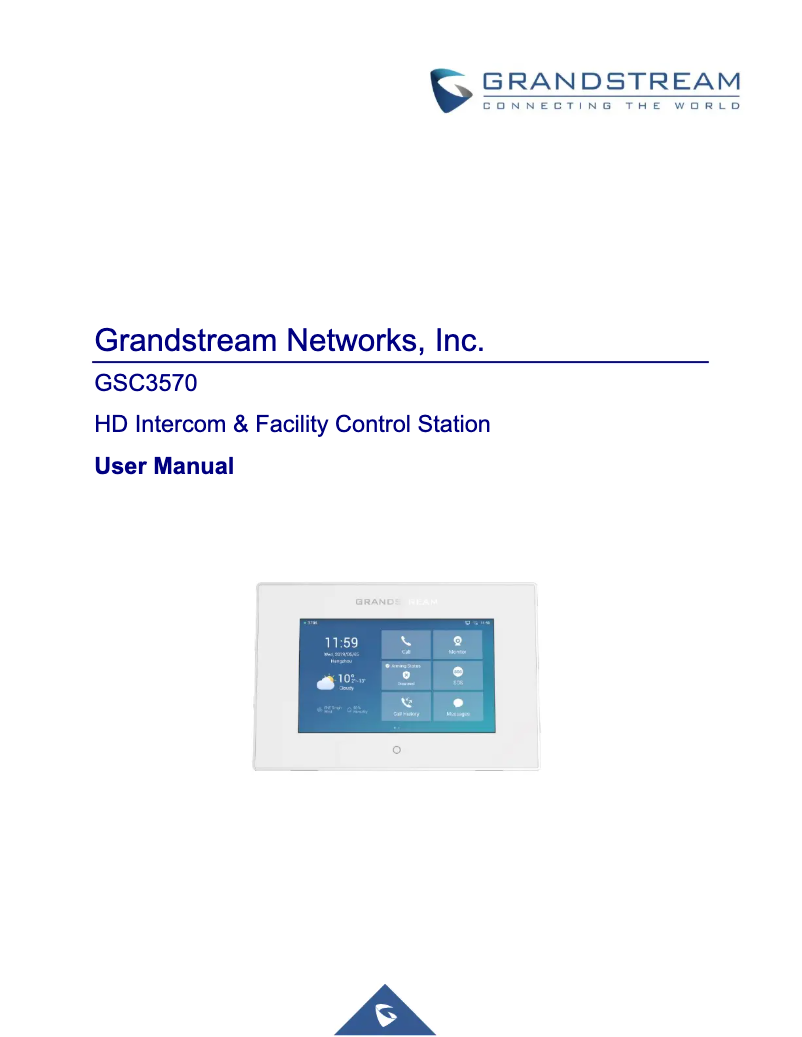 Page n°1 - Manuel utilisateur Grandstream GSC3570