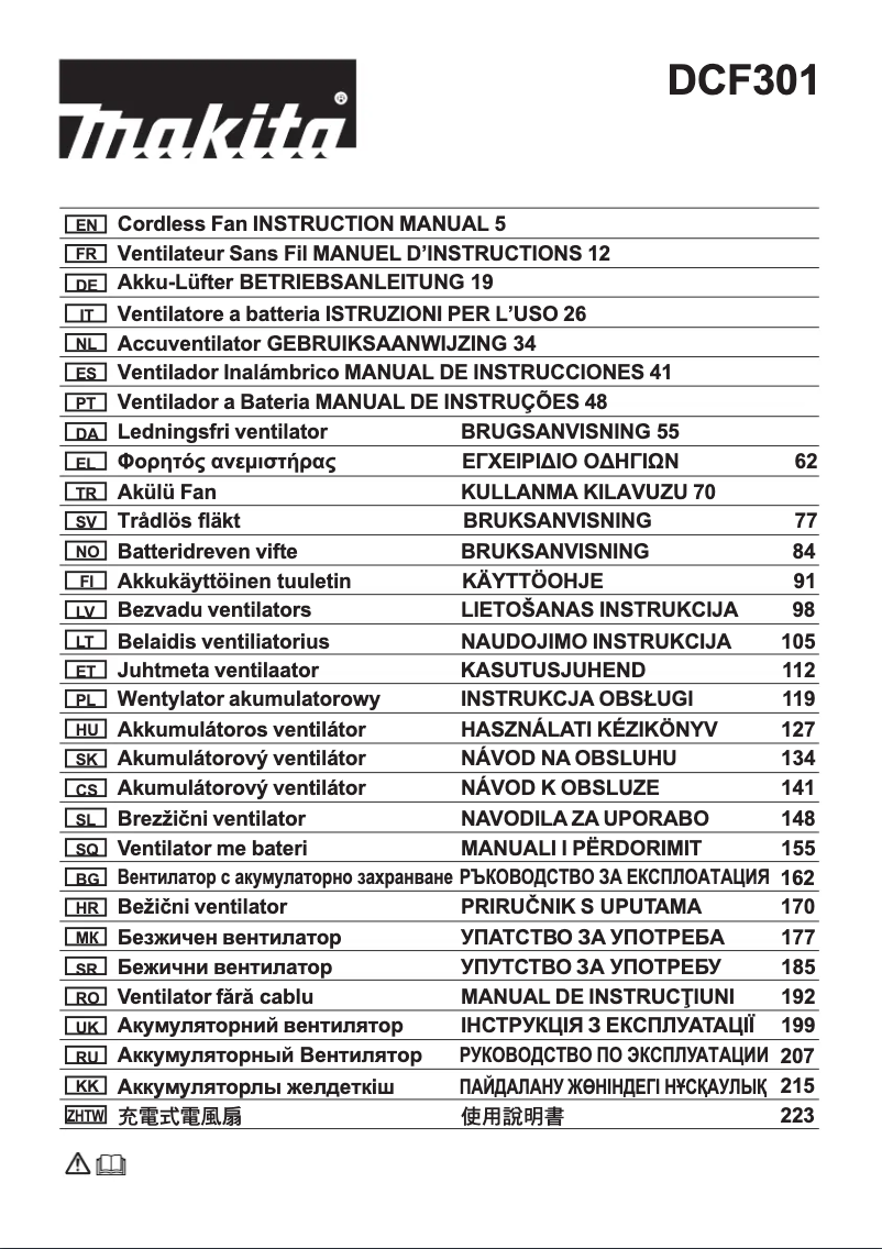 Page 1 de la notice Manuel utilisateur Makita DCF301Z