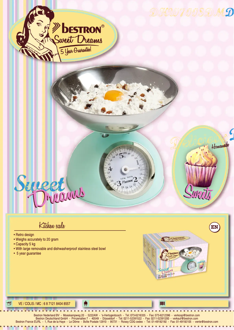 Página 1 del manual Ficha técnica Bestron DKW700SDM