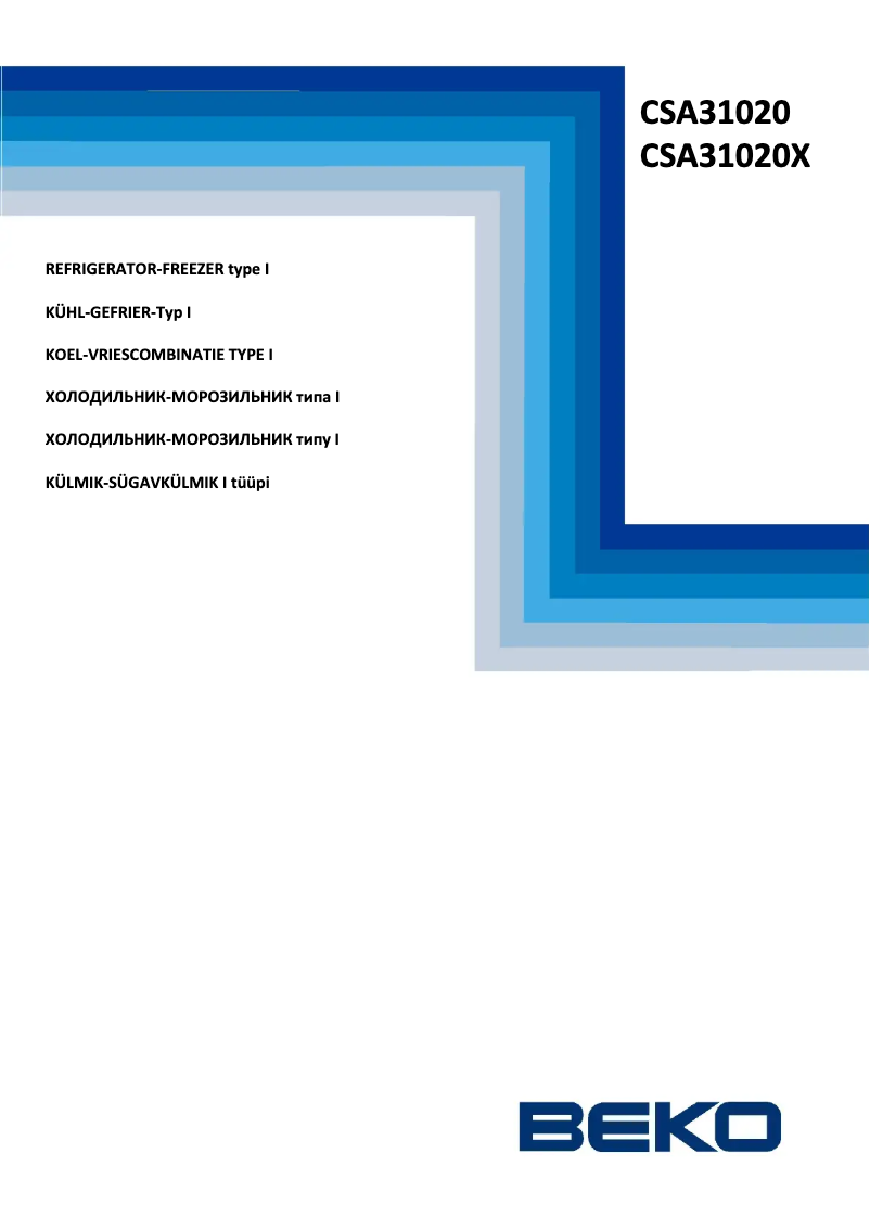 Page 1 de la notice Manuel utilisateur Beko CSA31020X