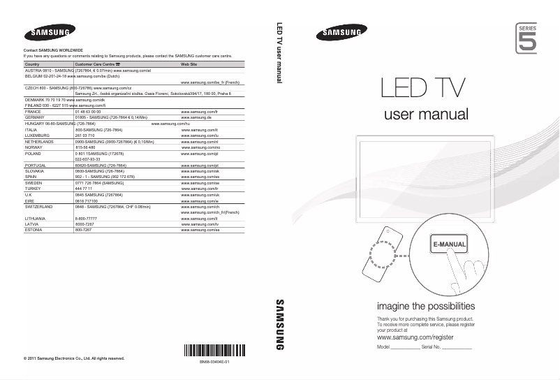 Image de la première page du manuel de l'appareil UE37D5500RW