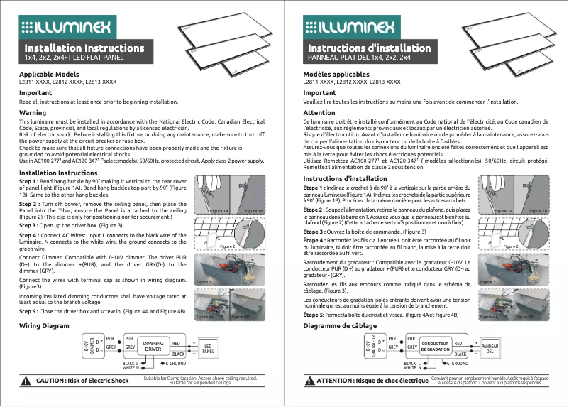 Page 1 de la notice Manuel utilisateur Illuminex L2813-3542