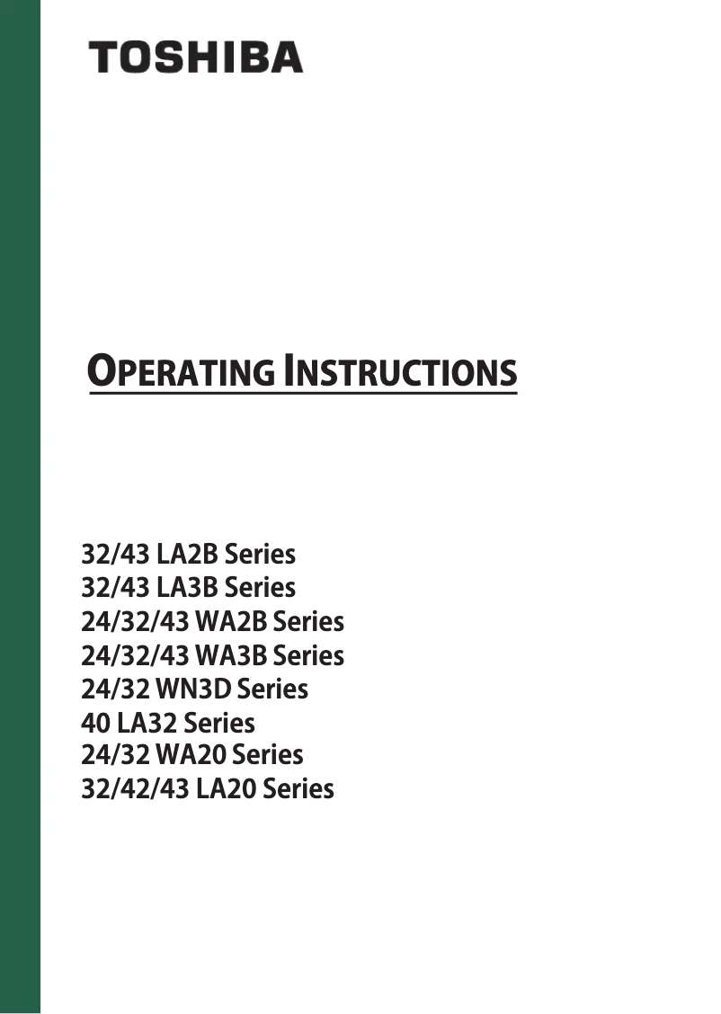 Page 1 de la notice Manuel utilisateur Toshiba 40LA3263DG